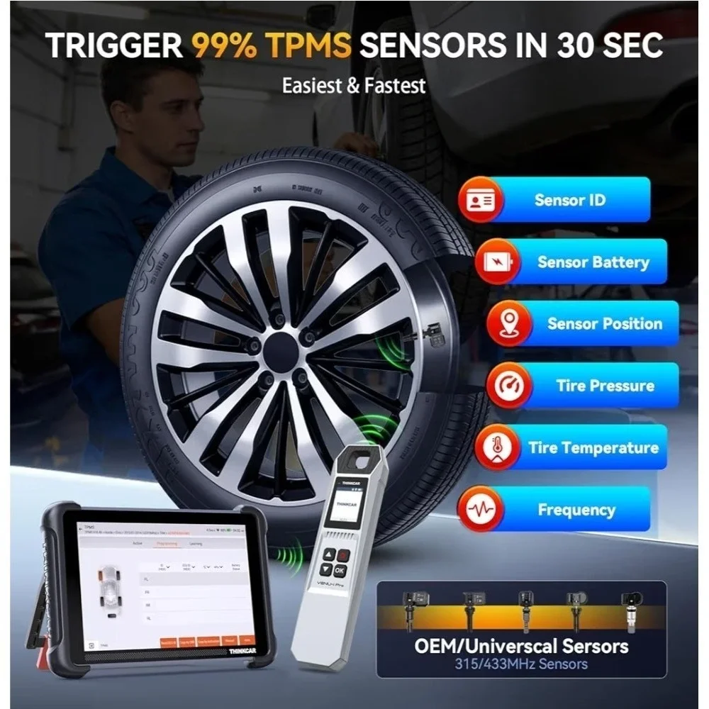 THINKCAR ThinkScan 689BT Full TPMS Combo + VENU iPRO + 4 VENU 5 Sensors Kit OBD2
